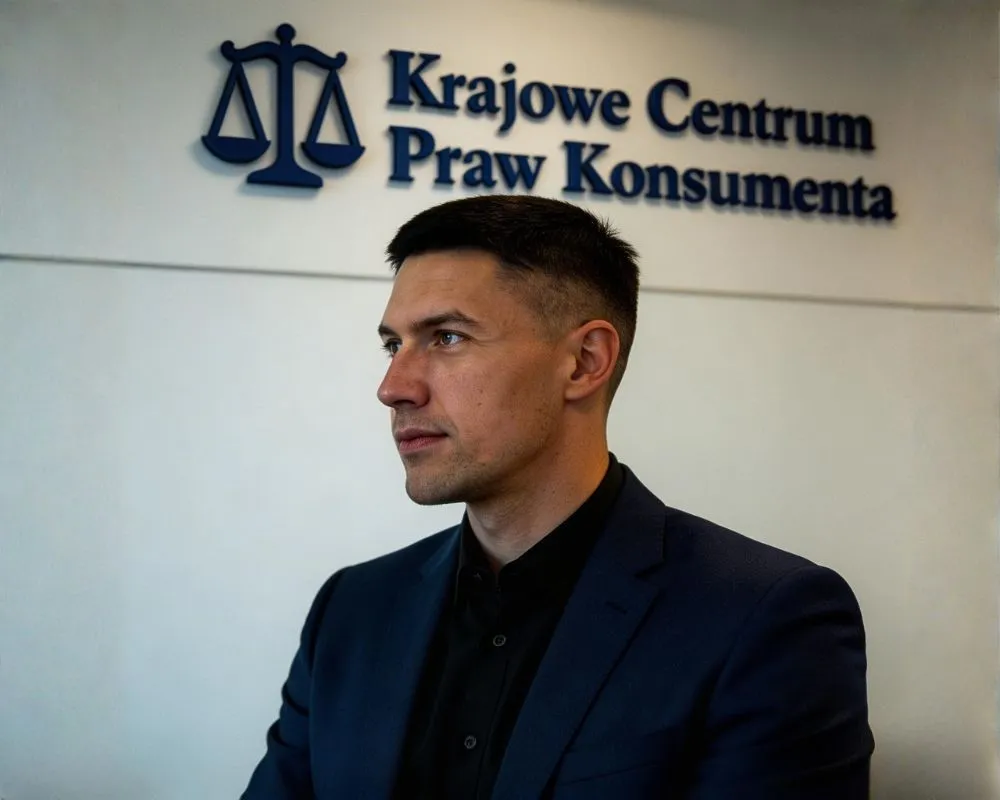 Konrad Symonajć w biurze Krajowego Centrum Praw Konsumenta